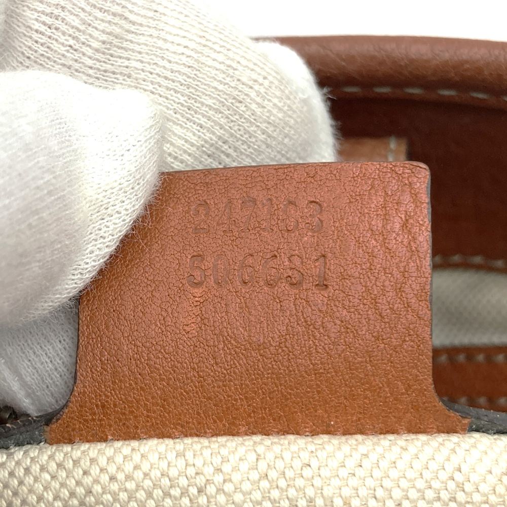 GUCCI グッチ 247183 トートバッグ ハンドバッグ ショルダー GGランニング GGキャンバス レザー ブラウン