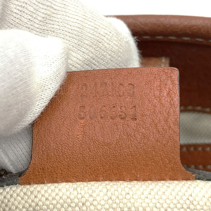 GUCCI グッチ 247183 トートバッグ ハンドバッグ ショルダー GGランニング GGキャンバス レザー ブラウン