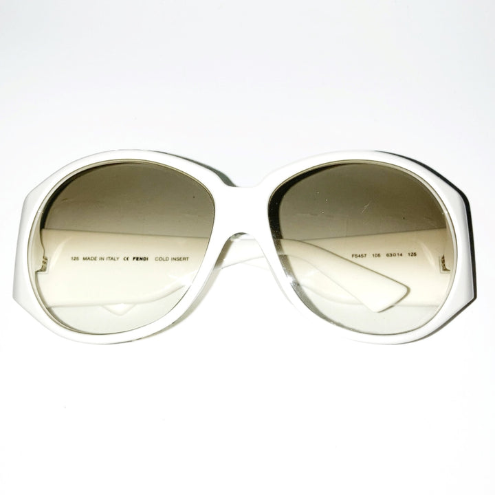 FENDI フェンディ FS457 105 63 □ 14 125 サングラス グラデーションレンズ ホワイト FFロゴ 箱付き