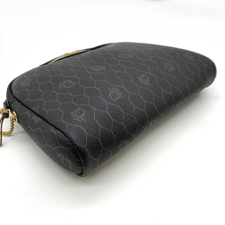 Christian Dior クリスチャンディオール ハニカム チェーンショルダーバッグ PVC ブラウン レディース