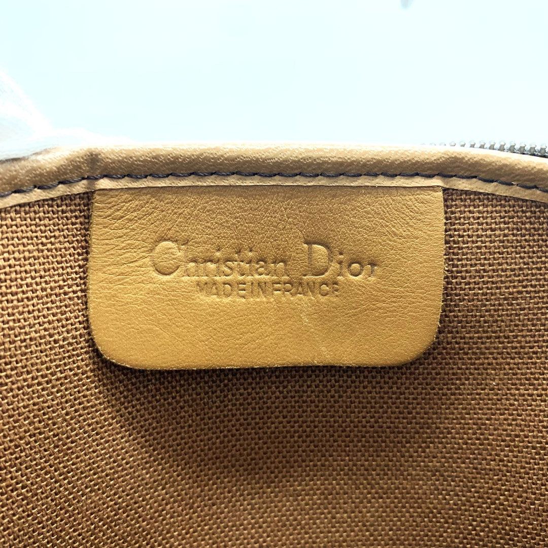 Christian Dior クリスチャンディオール ハニカム チェーンショルダーバッグ PVC ブラウン レディース