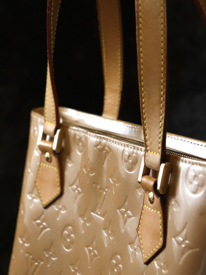 LOUIS VUITTON ルイ・ヴィトン ヒューストン M91122 ハンドバッグ モノグラムヴェルニ ブラウン