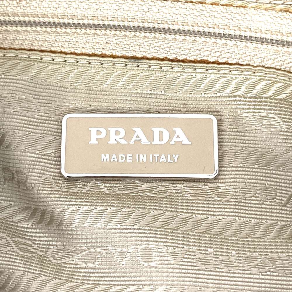 PRADA プラダ ショルダーバッグ ナイロン レザー ベージュ トライアングル ロゴ