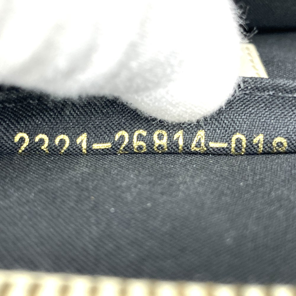 【美品】FENDI フェンディ 2321 26814 斜め掛け 肩掛け チェーンショルダーバッグ 薄型ミニバッグ ハーフムーン ブラック/ホワイト 黒/白 レザー
