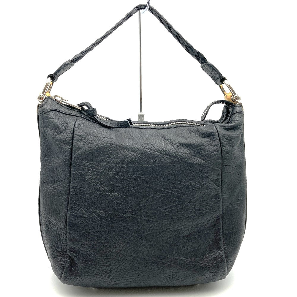 GUCCI グッチ 257090 ハンドバッグ ショルダーバッグ バンブー 編み込みハンドル レザー ブラック