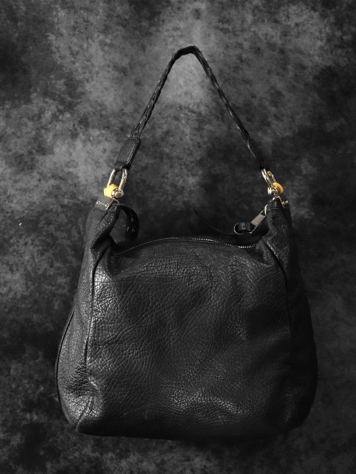GUCCI グッチ 257090 ハンドバッグ ショルダーバッグ バンブー 編み込みハンドル レザー ブラック