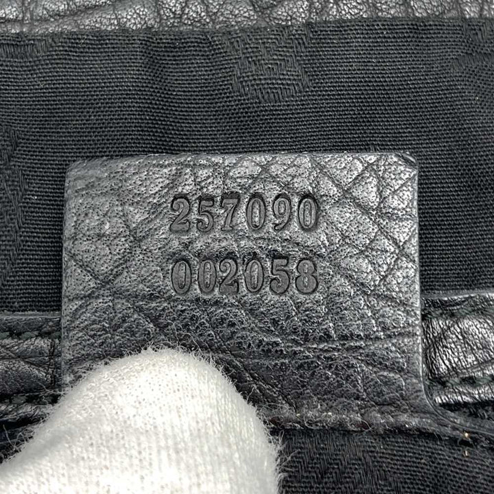 GUCCI グッチ 257090 ハンドバッグ ショルダーバッグ バンブー 編み込みハンドル レザー ブラック