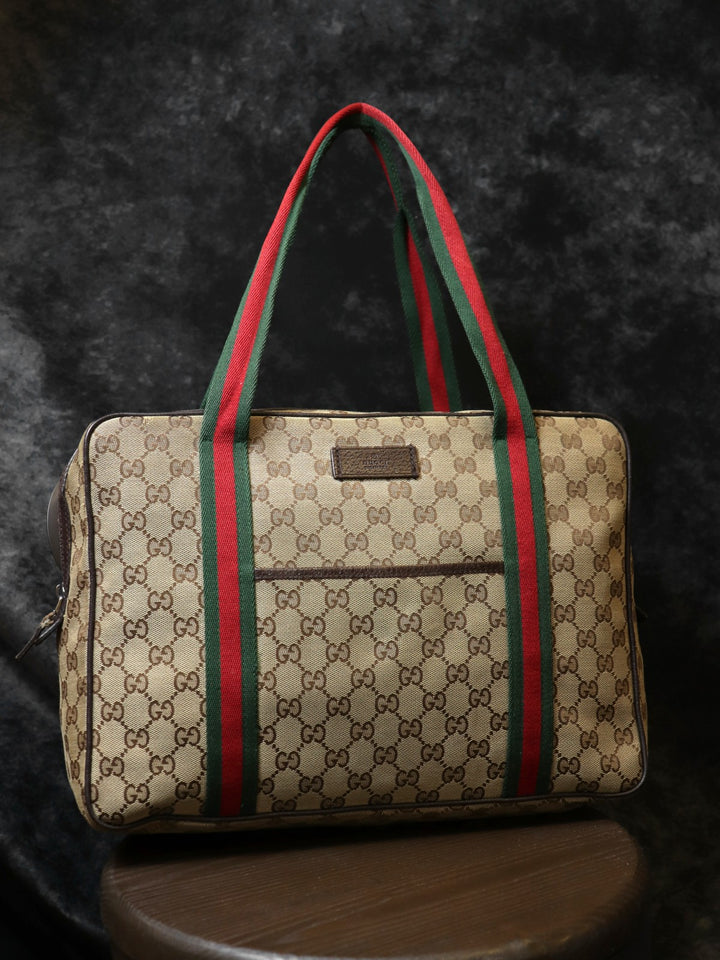 GUCCI グッチ 189753 GGキャンバス シェリー トートバッグ ショルダーバッグ ブラウン