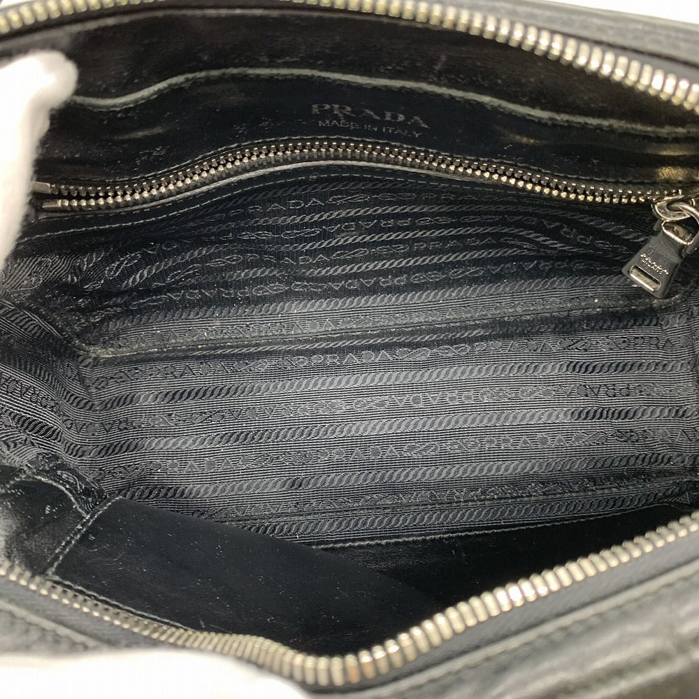 PRADA プラダ ダイアグラム ハンドバッグ ショルダーバッグ 2way 斜め掛け レザー ブラック 黒 ブランド