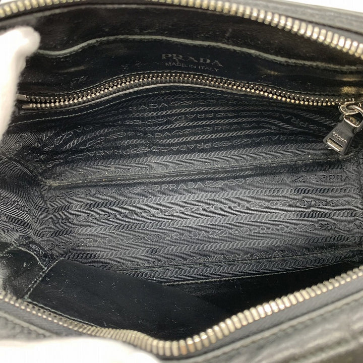 PRADA プラダ ダイアグラム ハンドバッグ ショルダーバッグ 2way 斜め掛け レザー ブラック 黒 ブランド