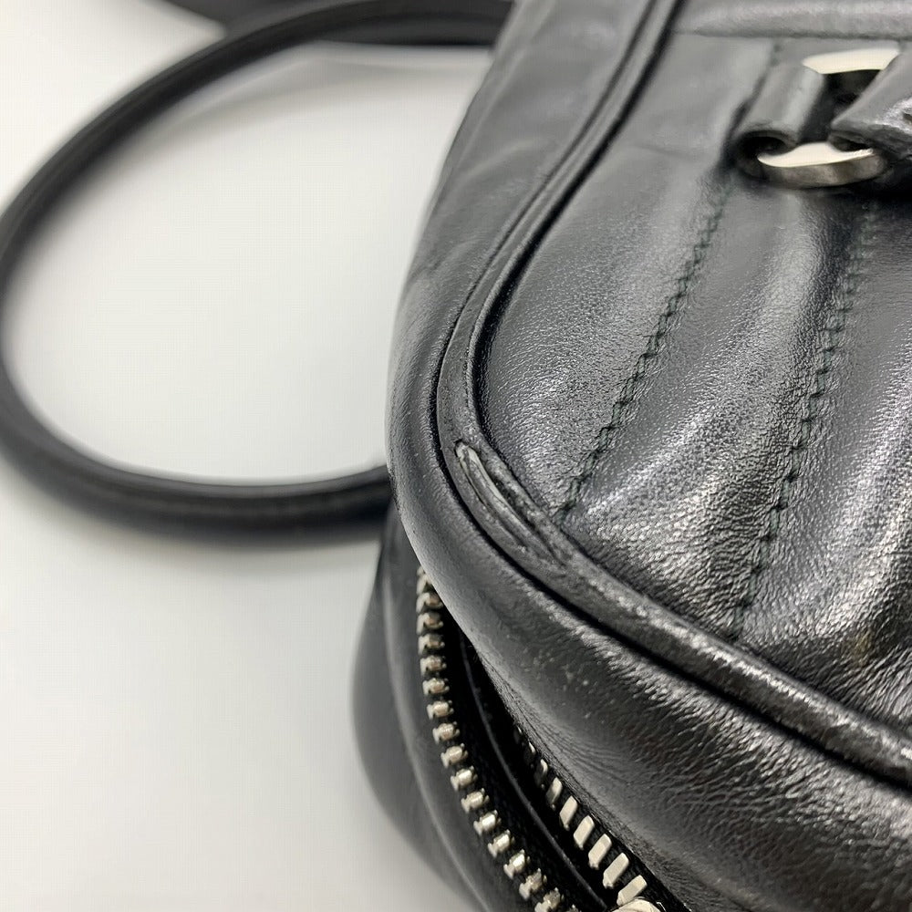 PRADA プラダ ダイアグラム ハンドバッグ ショルダーバッグ 2way 斜め掛け レザー ブラック 黒 ブランド
