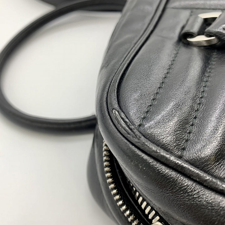 PRADA プラダ ダイアグラム ハンドバッグ ショルダーバッグ 2way 斜め掛け レザー ブラック 黒 ブランド