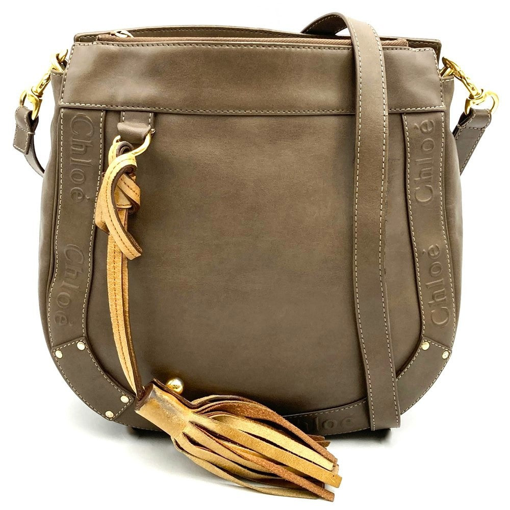 Chloe クロエ エデン ショルダーバッグ 斜め掛け フリンジ レザー ブラウン
