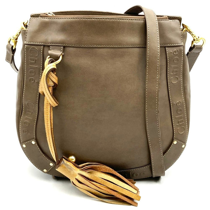 Chloe クロエ エデン ショルダーバッグ 斜め掛け フリンジ レザー ブラウン