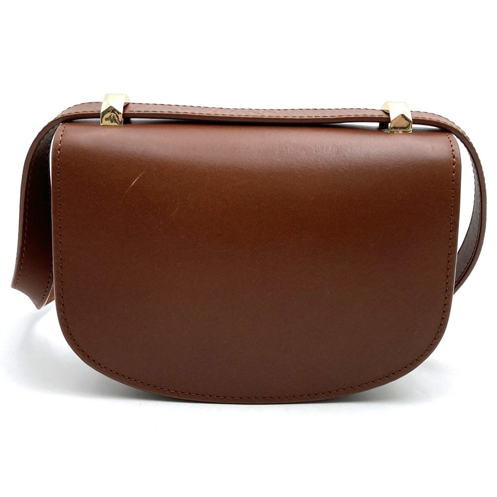 A.P.C. アーペーセー ジュネーヴ ミニ ショルダーバッグ ヴィンテージ レトロ 斜め掛け フラップ レザー ブラウン 茶