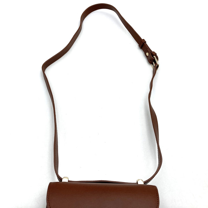 A.P.C. アーペーセー ジュネーヴ ミニ ショルダーバッグ ヴィンテージ レトロ 斜め掛け フラップ レザー ブラウン 茶