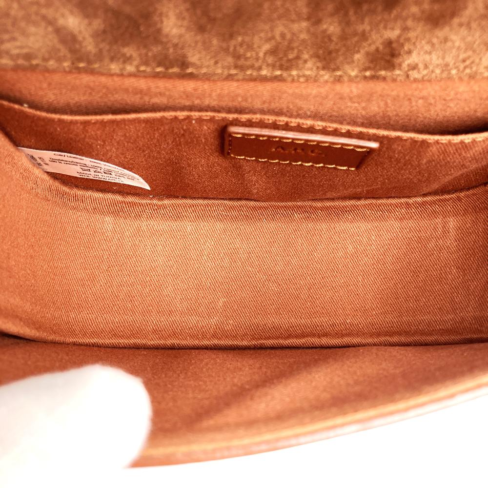 A.P.C. アーペーセー ジュネーヴ ミニ ショルダーバッグ ヴィンテージ レトロ 斜め掛け フラップ レザー ブラウン 茶