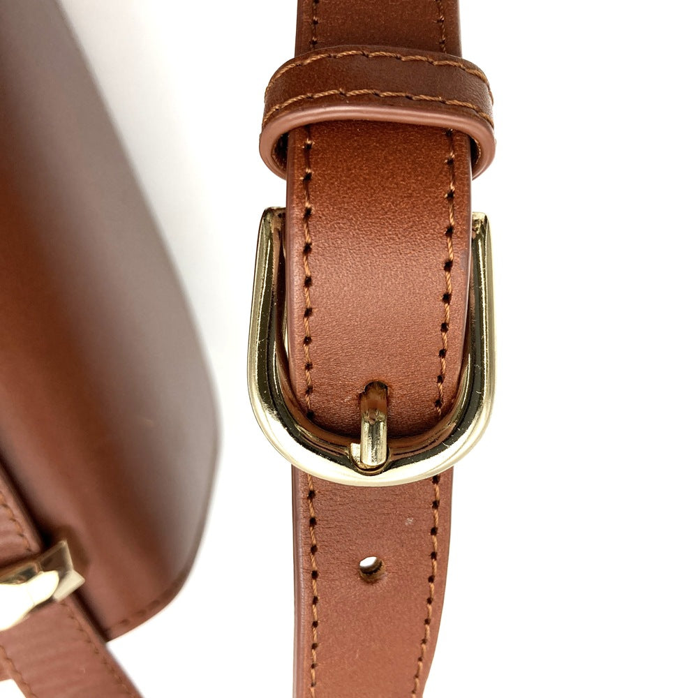 A.P.C. アーペーセー ジュネーヴ ミニ ショルダーバッグ ヴィンテージ レトロ 斜め掛け フラップ レザー ブラウン 茶