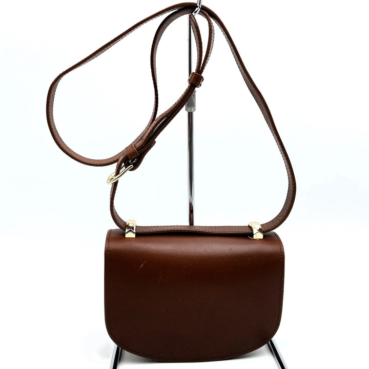 A.P.C. アーペーセー ジュネーヴ ミニ ショルダーバッグ ヴィンテージ レトロ 斜め掛け フラップ レザー ブラウン 茶