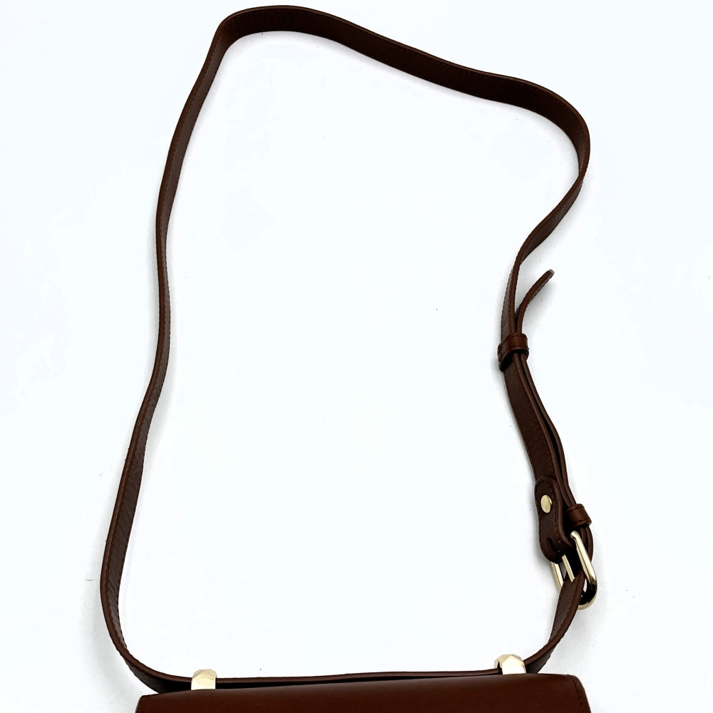 A.P.C. アーペーセー ジュネーヴ ミニ ショルダーバッグ ヴィンテージ レトロ 斜め掛け フラップ レザー ブラウン 茶