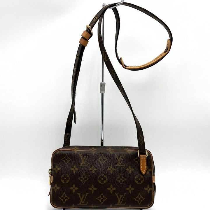 【ベタ無し】LOUIS VUITTON ルイ・ヴィトン M51828 マルリー バンドリエール ショルダーバッグ ブラウン モノグラムキャンバス PVC