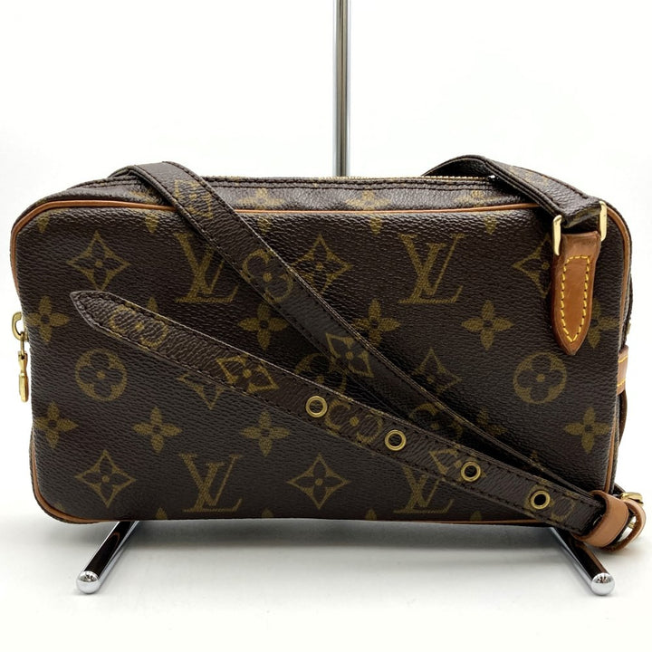 【ベタ無し】LOUIS VUITTON ルイ・ヴィトン M51828 マルリー バンドリエール ショルダーバッグ ブラウン モノグラムキャンバス PVC