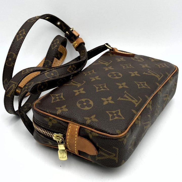 【ベタ無し】LOUIS VUITTON ルイ・ヴィトン M51828 マルリー バンドリエール ショルダーバッグ ブラウン モノグラムキャンバス PVC
