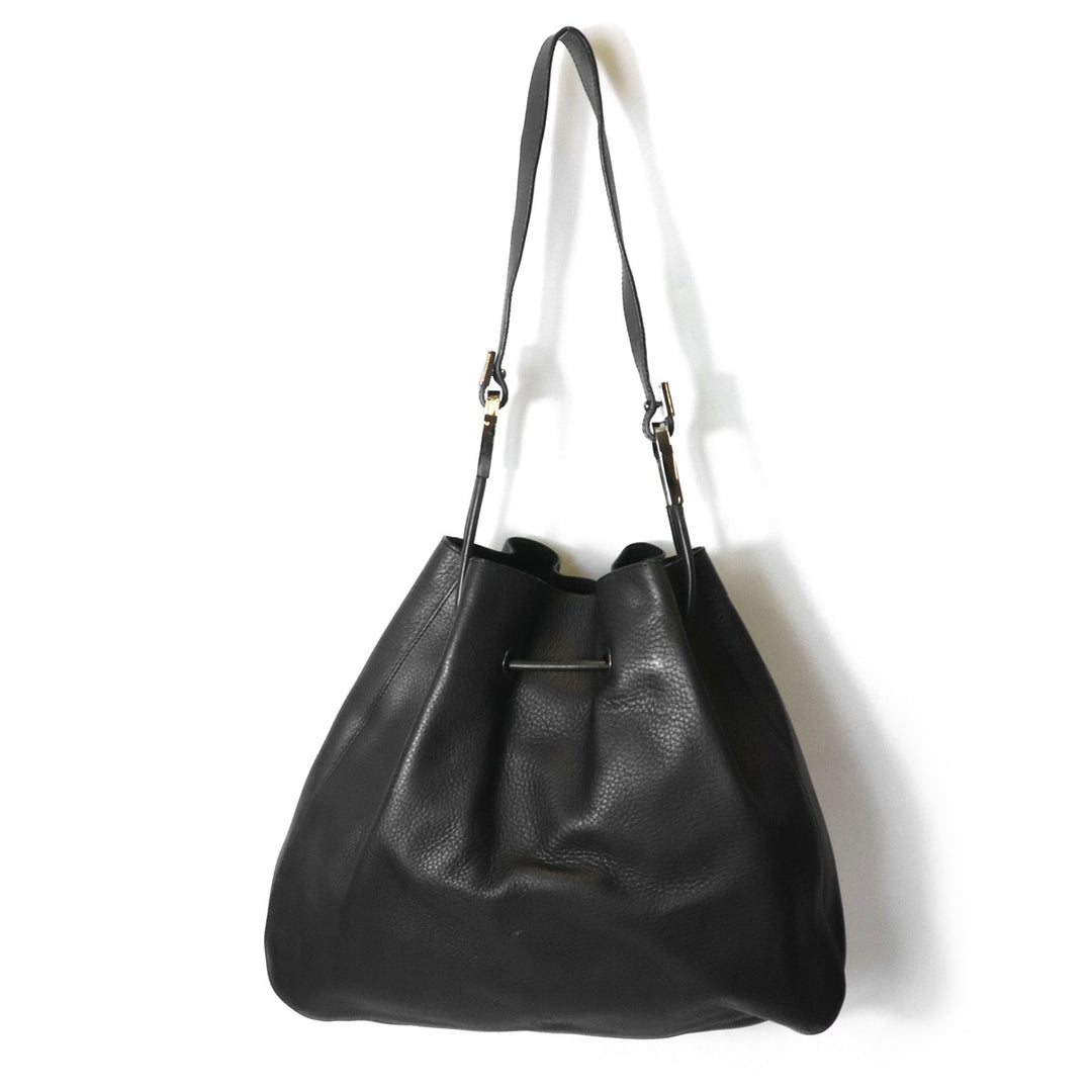 GUCCI グッチ 001 3746 ショルダーバッグ 巾着型 レザー ブラック