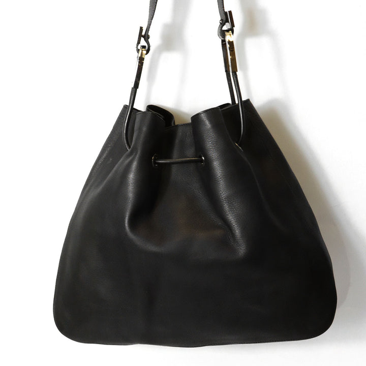 GUCCI グッチ 001 3746 ショルダーバッグ 巾着型 レザー ブラック