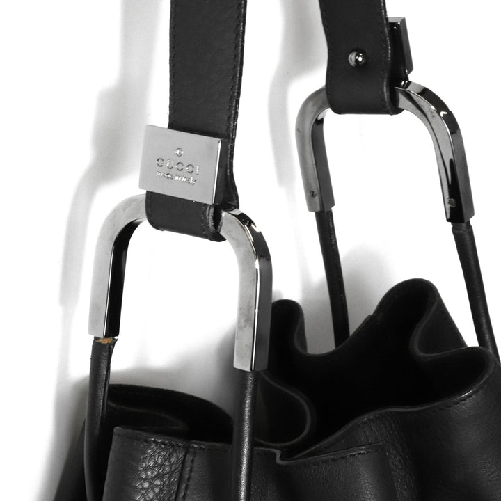 GUCCI グッチ 001 3746 ショルダーバッグ 巾着型 レザー ブラック