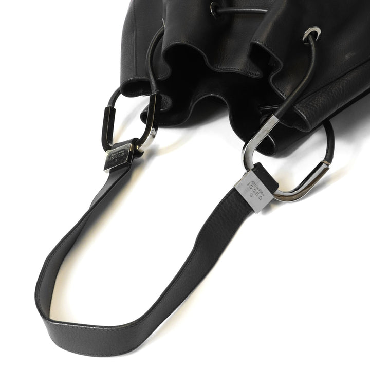 GUCCI グッチ 001 3746 ショルダーバッグ 巾着型 レザー ブラック