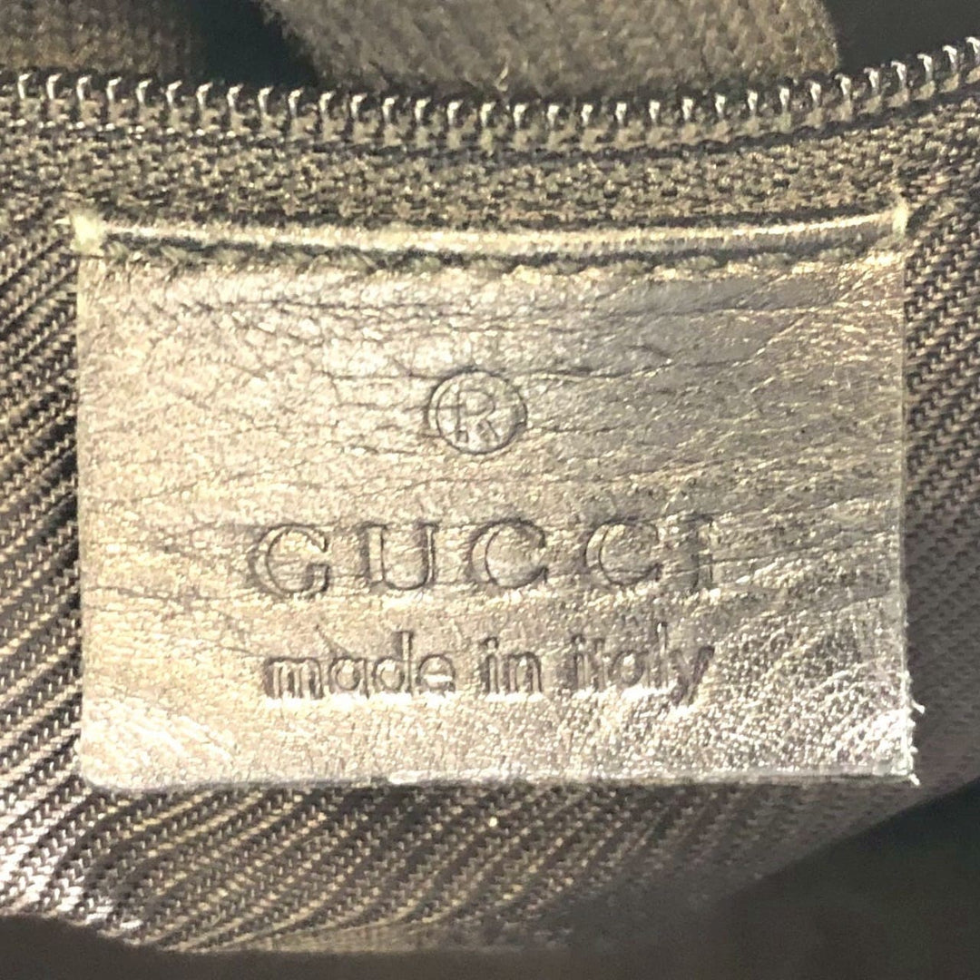 GUCCI グッチ 002・1121 GGキャンバス トートバッグ ハンドバッグ レザー 黒 ブラック