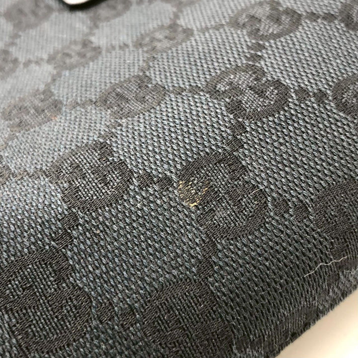 GUCCI グッチ 002・1121 GGキャンバス トートバッグ ハンドバッグ レザー 黒 ブラック
