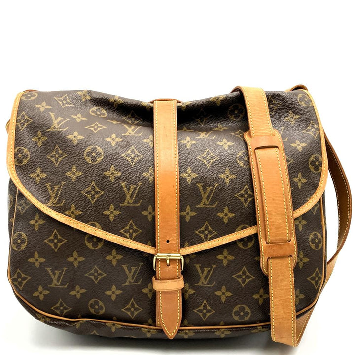 LOUIS VUITTON ルイ・ヴィトン M42256 ソミュール30 ショルダーバッグ ブラウン モノグラムキャンバス/レザー