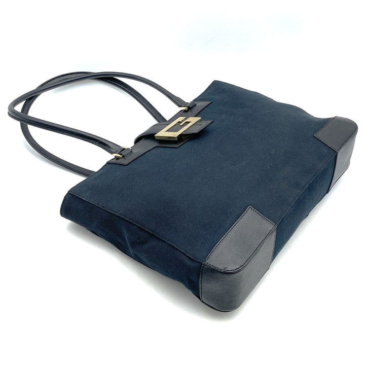 GUCCI グッチ 002 1109 Gロゴ トートバッグ キャンバス レザー ブラック