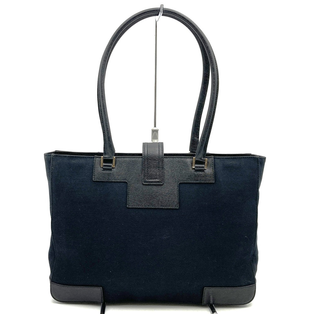 GUCCI グッチ 002 1109 Gロゴ トートバッグ キャンバス レザー ブラック