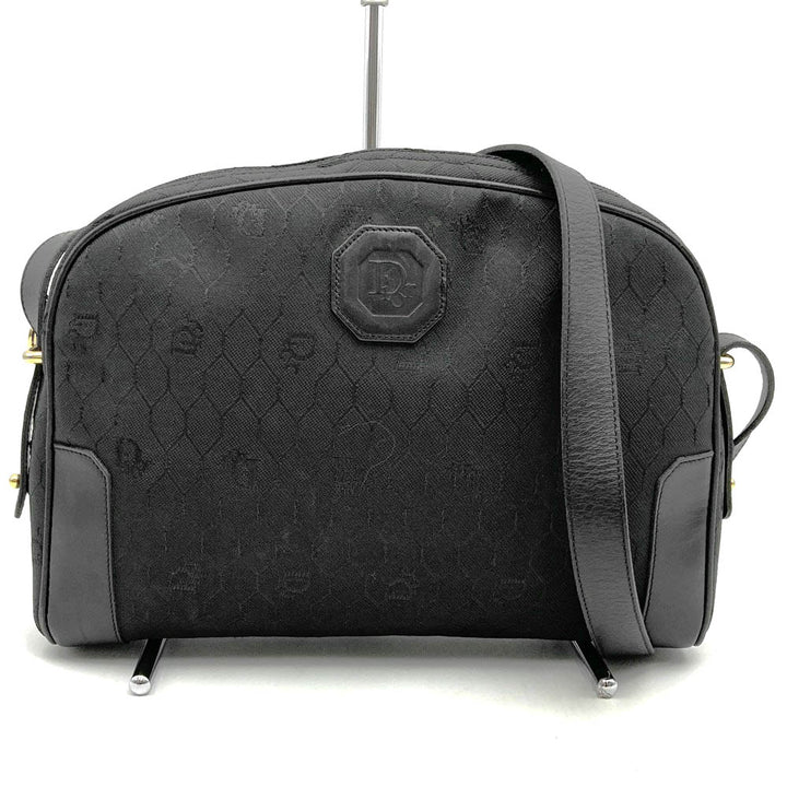 Dior ディオール ショルダーバッグ ハニカム柄 キャンバス/レザー ブラック