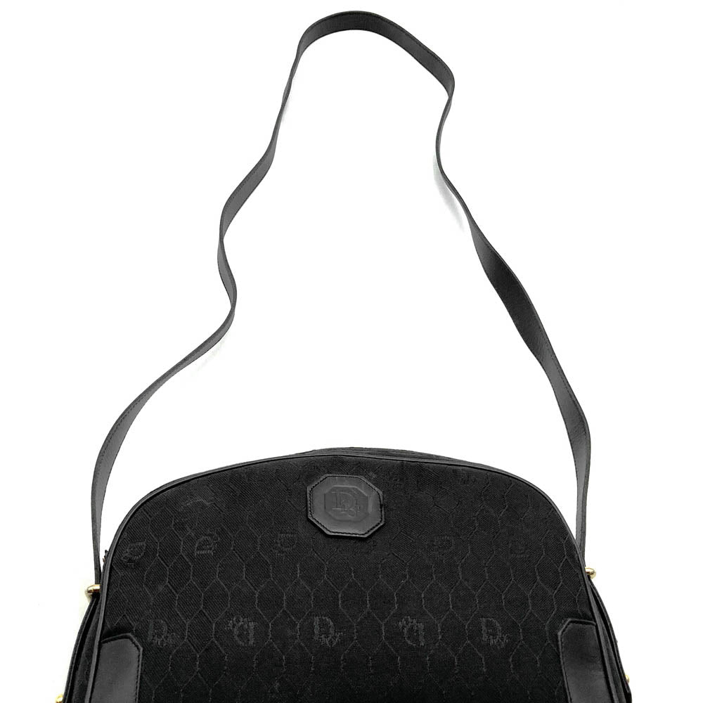 Dior ディオール ショルダーバッグ ハニカム柄 キャンバス/レザー ブラック