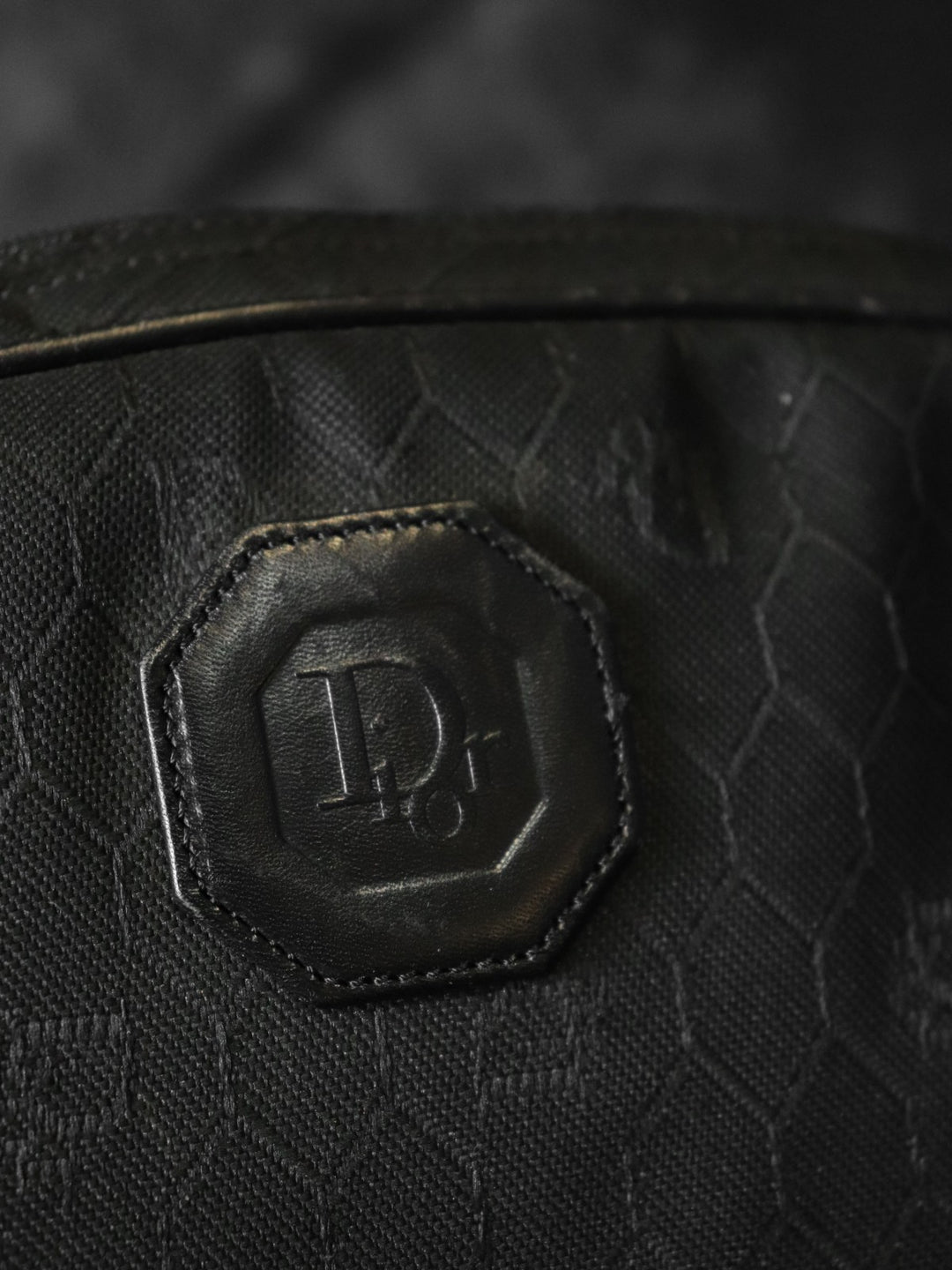 Dior ディオール ショルダーバッグ ハニカム柄 キャンバス/レザー ブラック