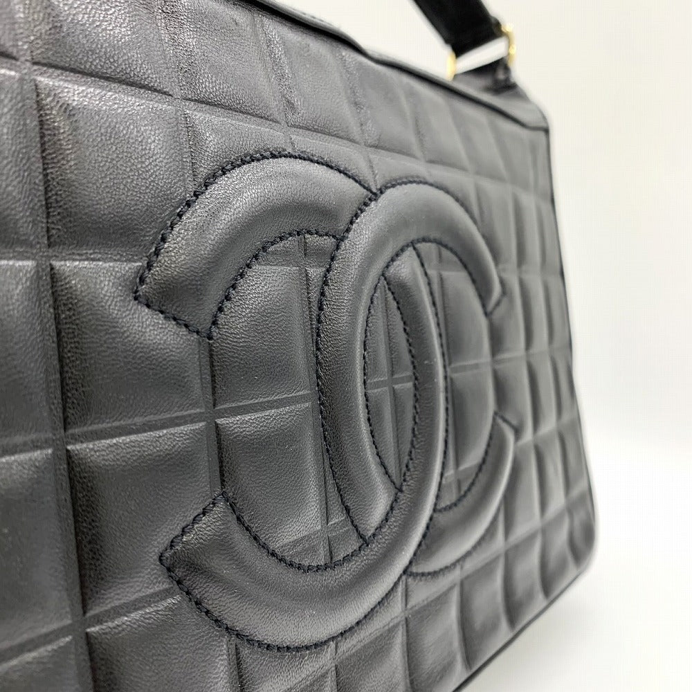 CHANEL シャネル チョコバー 薄型ショルダーバッグ ワンショルダー ココマーク ラムスキン ブラック 黒 ゴールド金具