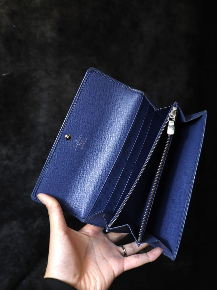 LOUIS VUITTON ルイ・ヴィトン ポルトフォイユ サラ 旧型 M63575 2つ折り長財布 ブルー ネイビー エピ ヴィンテージ