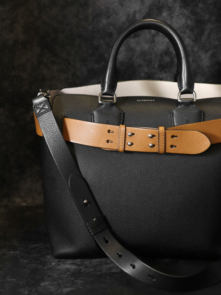 BURBERRYバーバリー ベルト ハンドバッグ トートバッグ ショルダーバッグ 肩掛け 2way レザー ブラック ベージュ