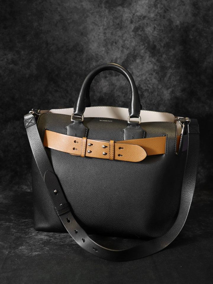 BURBERRYバーバリー ベルト ハンドバッグ トートバッグ ショルダーバッグ 肩掛け 2way レザー ブラック ベージュ