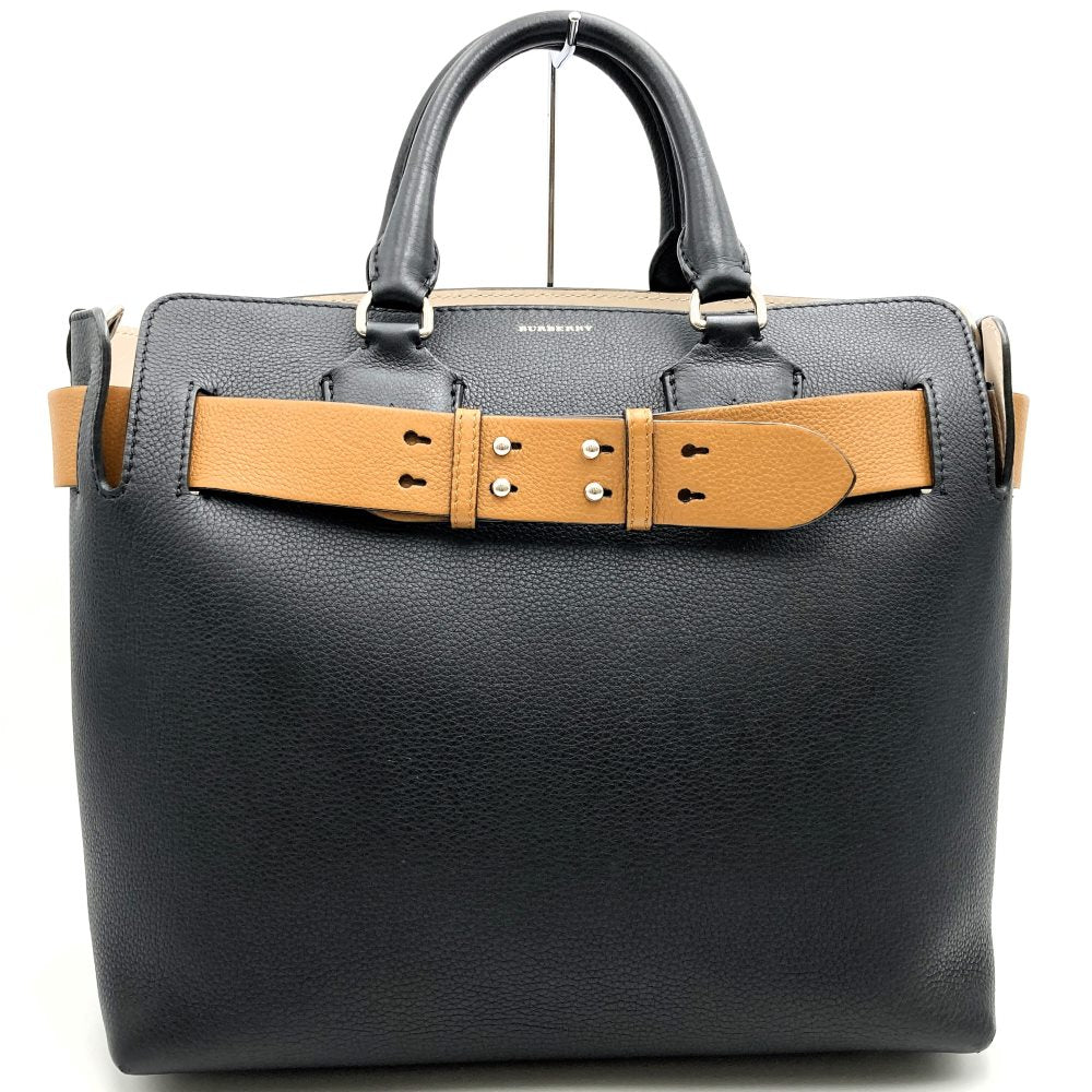 BURBERRYバーバリー ベルト ハンドバッグ トートバッグ ショルダーバッグ 肩掛け 2way レザー ブラック ベージュ