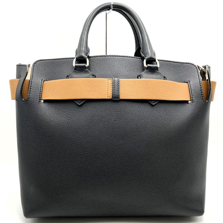 BURBERRYバーバリー ベルト ハンドバッグ トートバッグ ショルダーバッグ 肩掛け 2way レザー ブラック ベージュ