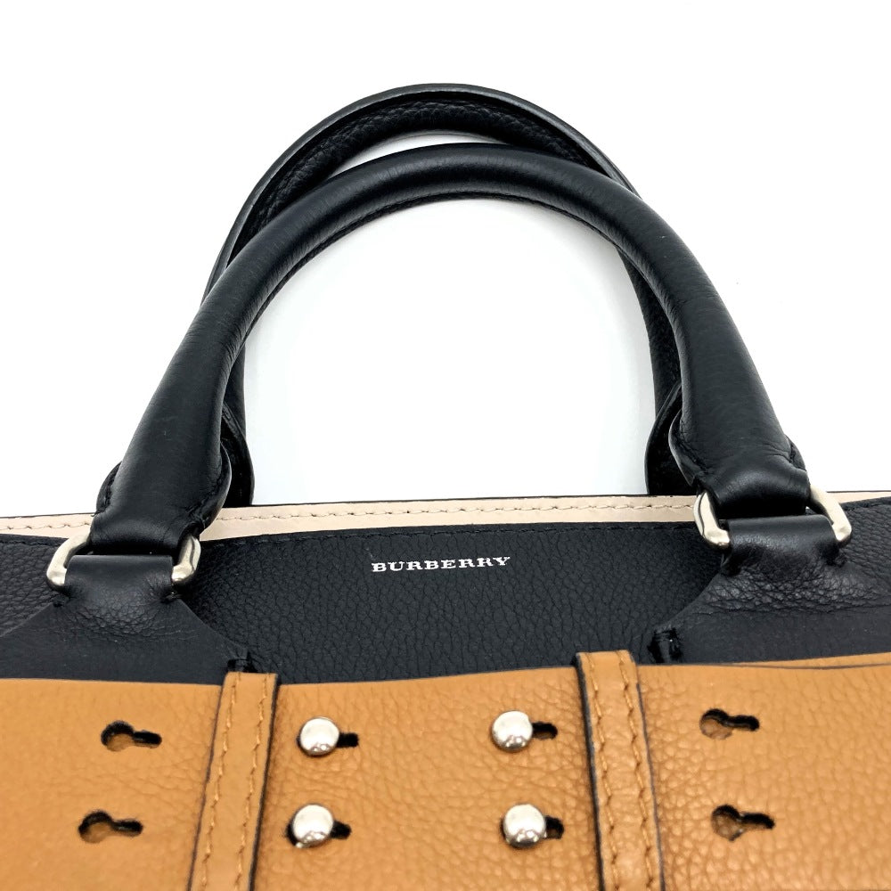 BURBERRYバーバリー ベルト ハンドバッグ トートバッグ ショルダーバッグ 肩掛け 2way レザー ブラック ベージュ