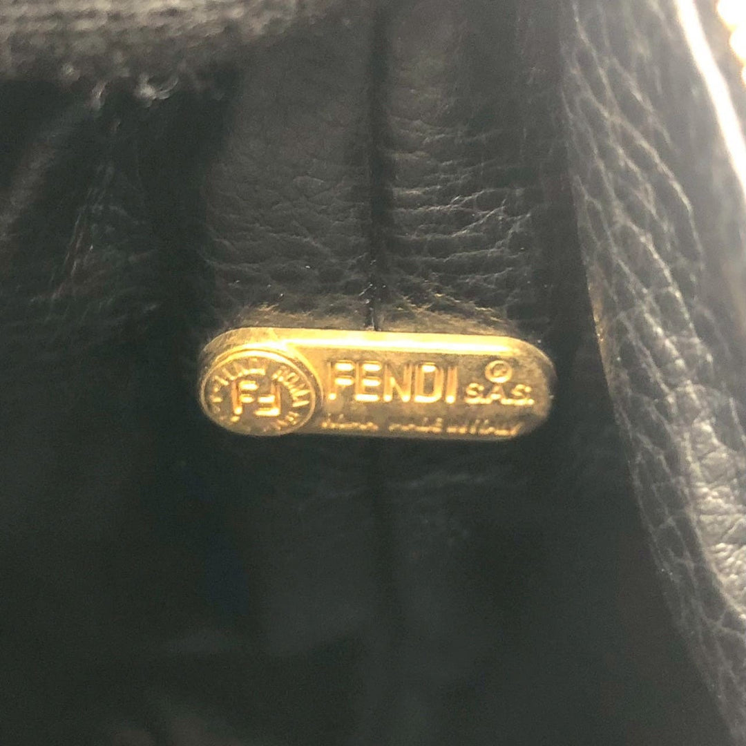 FENDI フェンディ ハンドバッグ ポーチ レオパード ヒョウ柄 ナイロン キャンバス レザー ベージュ マルチカラー ヴィンテージ