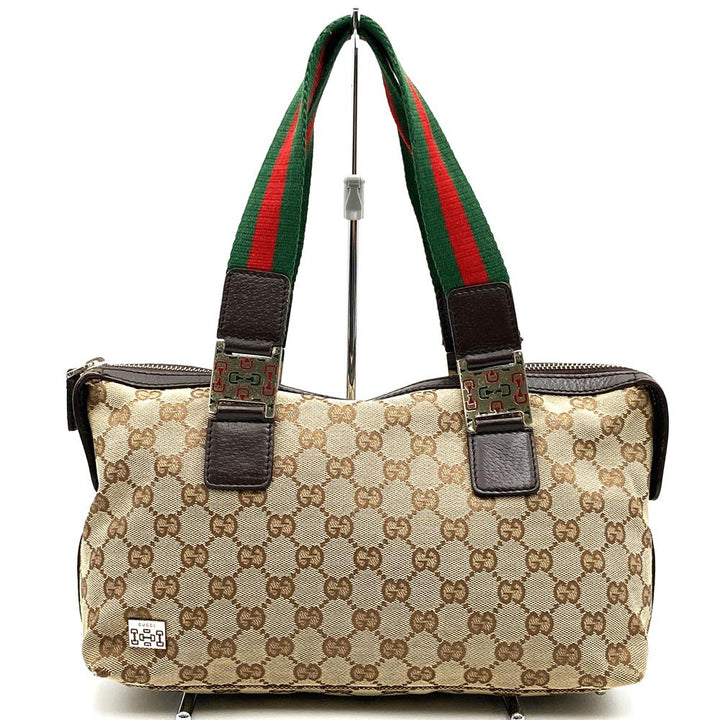 GUCCI グッチ 145759 ハンドバッグ ブラウン 茶 GGキャンバス シェリーライン ブランド品