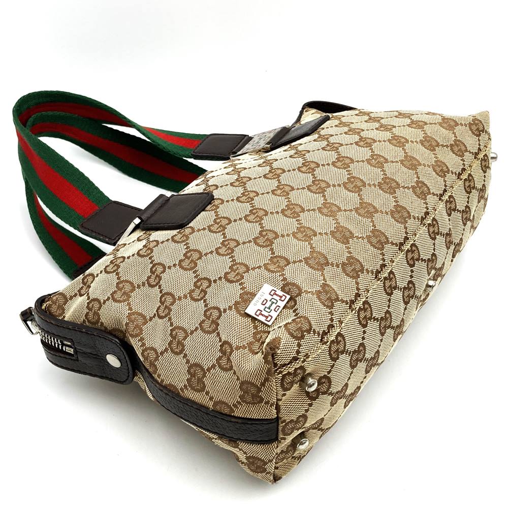 GUCCI グッチ 145759 ハンドバッグ ブラウン 茶 GGキャンバス シェリーライン ブランド品