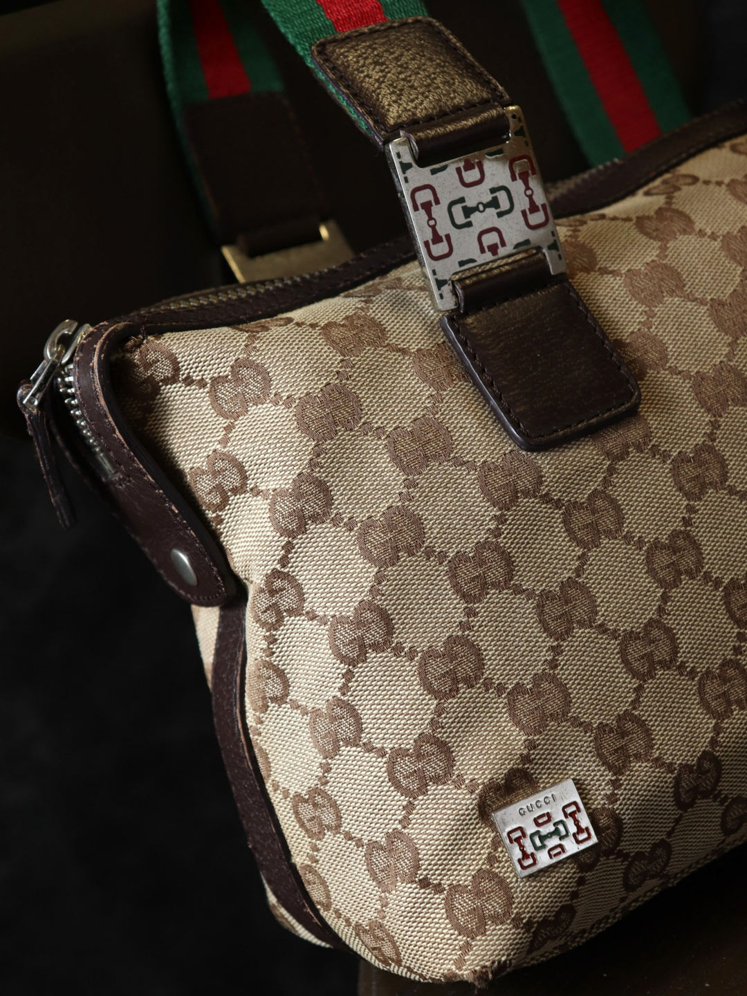 GUCCI グッチ 145759 ハンドバッグ ブラウン 茶 GGキャンバス シェリーライン ブランド品